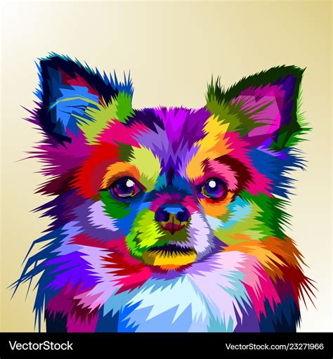 Colorful chihuahua dog in pop art style Royalty Free Vector