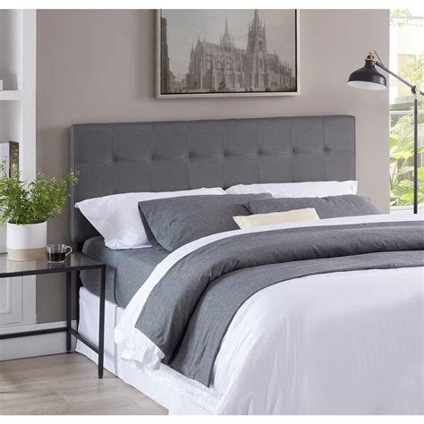 Homestock Light Gray Headboards For Queen Size Bed Upholstered Tufted