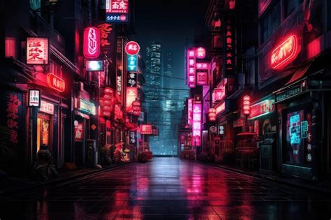 Premium AI Image | Neon signs at the street of tokyo