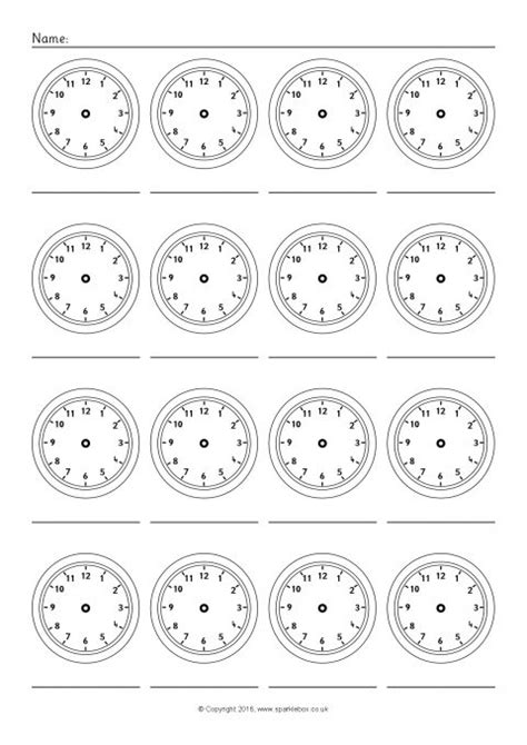 Blank Digital Clock Worksheets