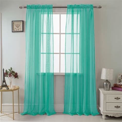 2 Panel 90 Bright Colored Celine Sheer Voile Drape Window Curtain