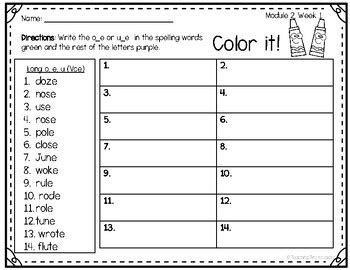 HMH Into Reading Module 2 Week 1 Spelling And HFW Activities 2nd Grade