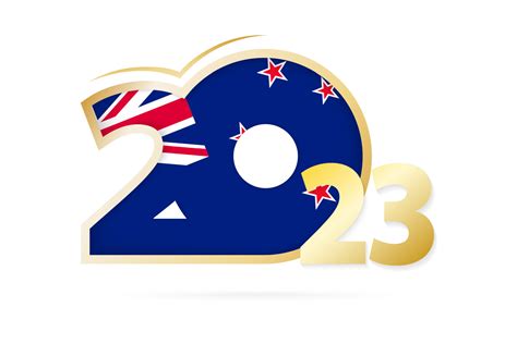 Year 2023 with New Zealand Flag pattern. 13192929 Vector Art at Vecteezy