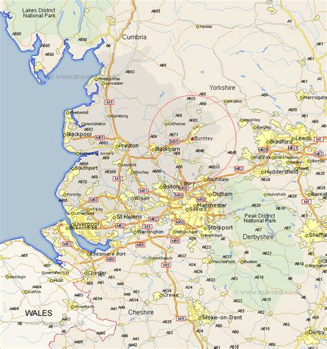 Burnley Map - Street and Road Maps of Lancashire England UK