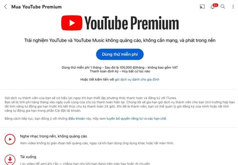 Cách đăng Ký Youtube Premium Tại Việt Nam