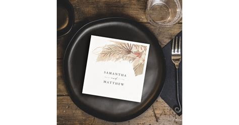 Pampas Grass Dried Palm Wedding Napkins Zazzle