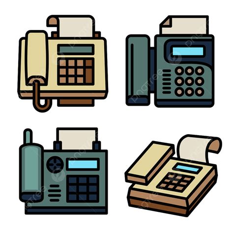 Fax Icon Clipart Vector Fax Icons Set Outline Vector Number Inkjet