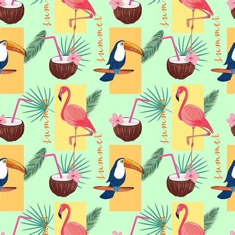 Premium Vector Abstract Tropical Background With Tropical Birds