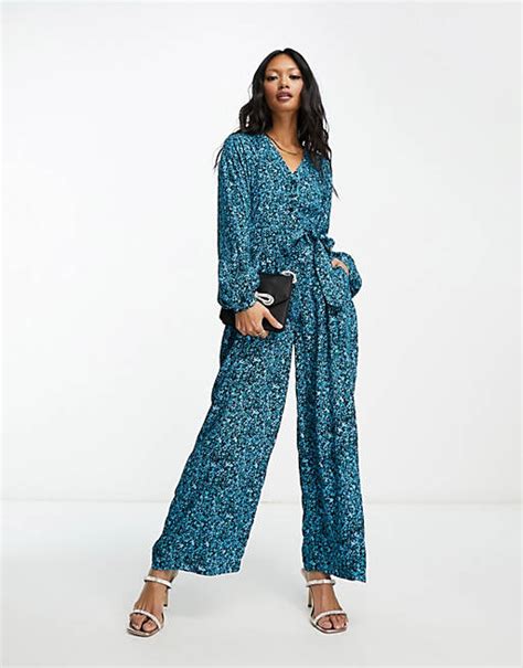 Whistles Wide Leg Jumpsuit In Blue Ditsy Floral Asos