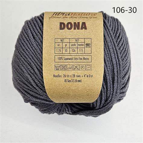 Пряжа Fibra Natura Dona/Фибра Натура Дона/, цвет 106-30, Графит , 10 ...