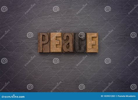 Peace Spelled Out In Type Set Stock Photo Image Of Spelled Black