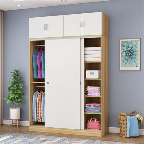 Wardrobe Simple Modern Assembly Household Bedroom Sliding Door Solid