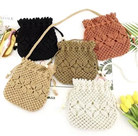 Bolso Bandolera Casual De Macram En Bolsos En Macrame Cartera