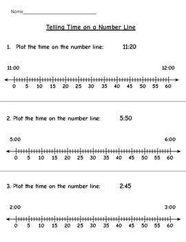 Telling Time on a Number Line by Kyle Gutowski | TPT