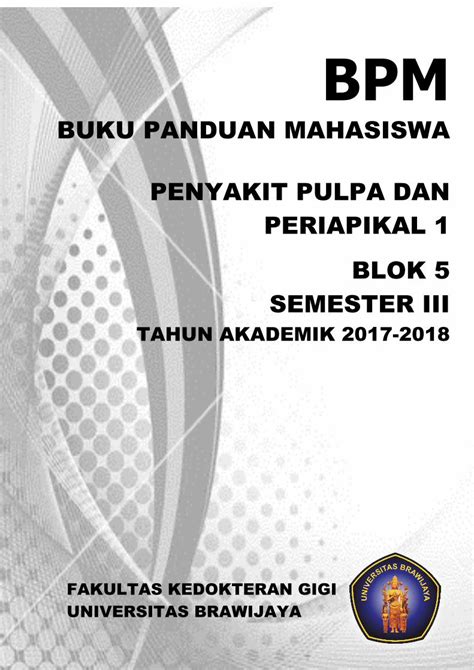 PDF BUKU PANDUAN MAHASISWA PENYAKIT PULPA DAN Akademikpdgub Staff Ub