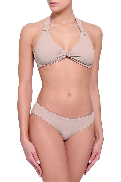 MELISSA ODABASH Africa Neckholder Bikini Oberteil aus Stretch Piqué mit