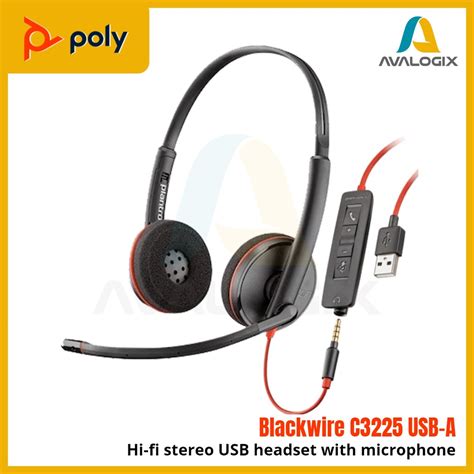 Headset Poly Plantronics Blackwire C3225 Usb A 35 Mm Shopee Indonesia