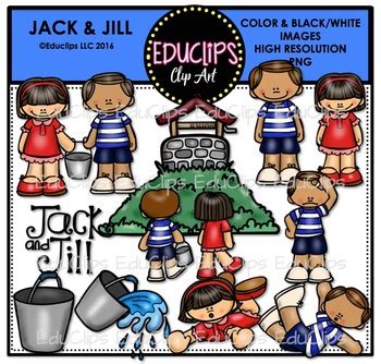 Jack & Jill Nursery Rhyme Clip Art Bundle {Educlips Clipart} by Educlips