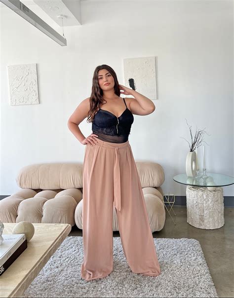 Plus Size Wide Leg Chiffon Pants 2020ave