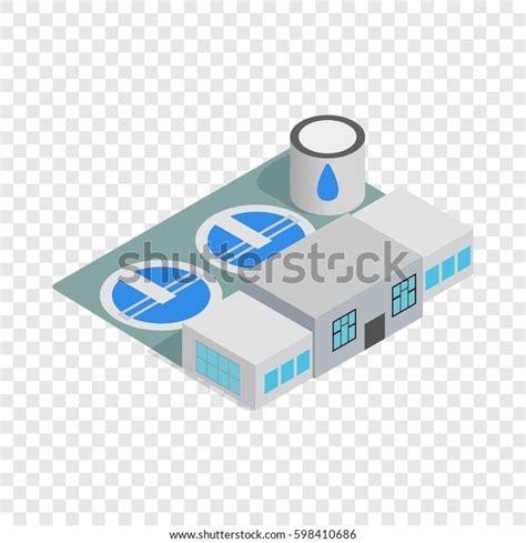 Water Treatment Building Isometric Icon 3d Stock Illustration 598410686