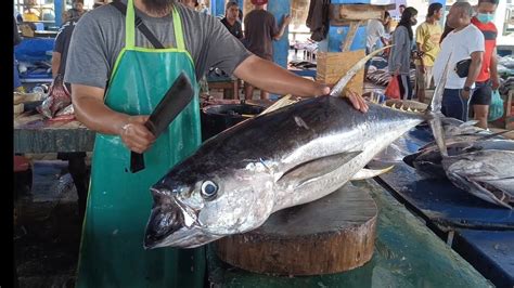 Skill Luar Biasa Bro Fadil Potong Ikan Tuna Sirip Kuning Youtube