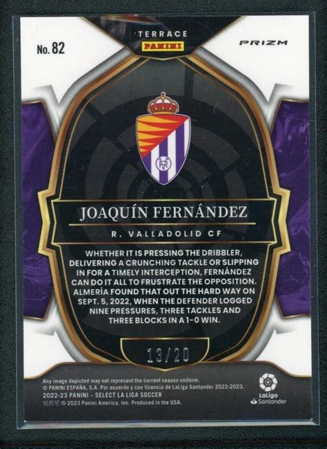 2022 23 Joaquin Fernandez 1320 Panini Select Laliga Santander Terrace