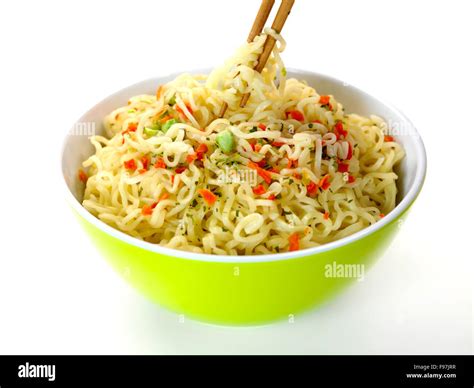 Cooked Instant Noodles Stock Photo Alamy