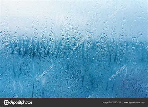 Condensación Ventana Cristal Transparente Gotas Agua Lluvia Textura