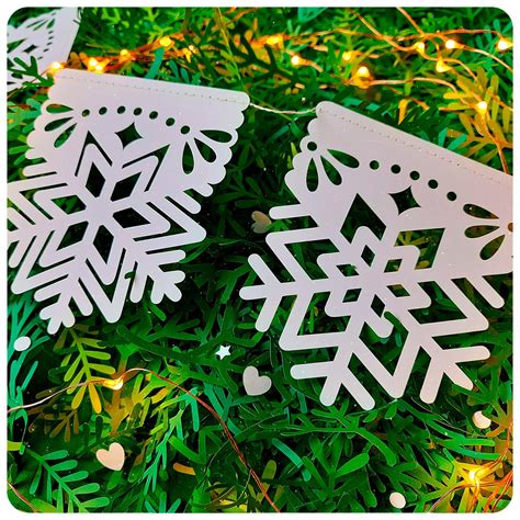 Copos De Nieve SVG PNG SILHOUETTE Mini Papel Picado Archivo De