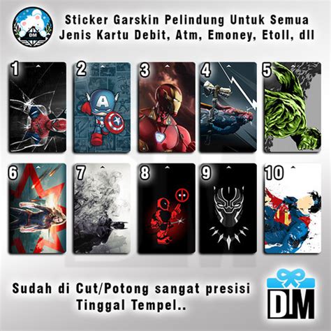 Jual Sticker Pelindung Gar Skin Kartu Pahlawan Super Hero Atm E Money