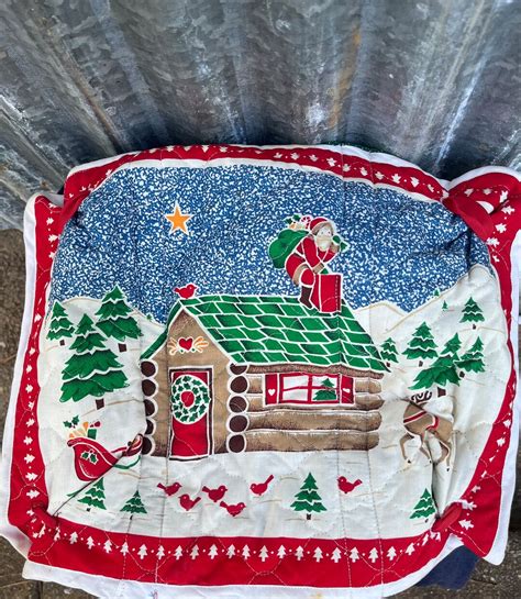 Handmade Casserole Carrier Vintage Kitchen Aidchristmas Themed Hot Padwinter Wonderland Etsy