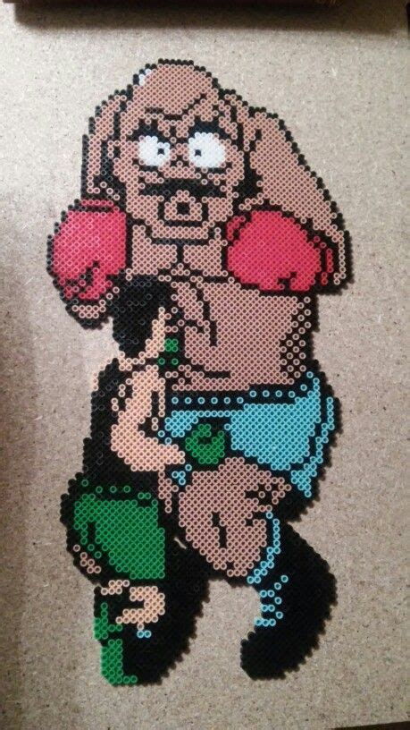 Little Mac Vs Bald Bull Mike Tyson S Punch Out On Nes Perler Bead Art Perler Bead Patterns