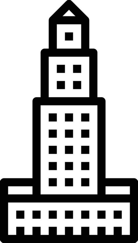 tower hotel skyscraper town building - outline icon 14363214 Vector Art ...