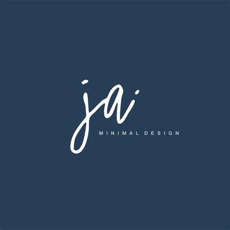 J A Ja Initial Handwriting Or Handwritten Logo For Identity Logo With