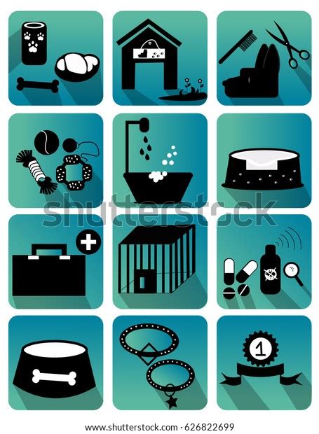 Dog Care Icon Set Stock Vector Royalty Free 626822699 Shutterstock