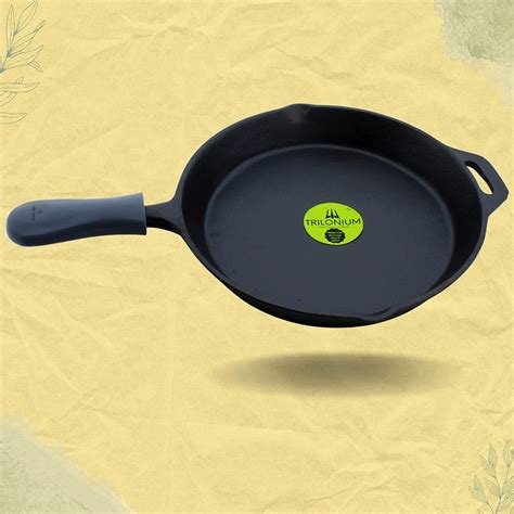 Trilonium Cast Iron Skillet Fry Pan Sleek Pre Seasoned 12