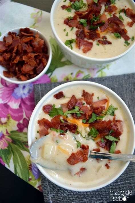 Sopa De Papa Cremosa Estilo Baked Potato Soup Pizca De Sabor