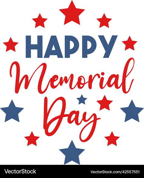 Happy Memorial Day Printable Royalty Free Vector Image