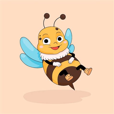 Ilustraci N De Abeja De Dibujos Animados Dibujados A Mano Vector Gratis