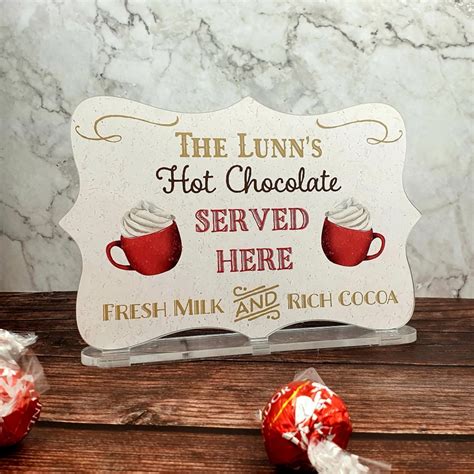 Personalised Hot Chocolate Station Sign Standing Or Hanging For