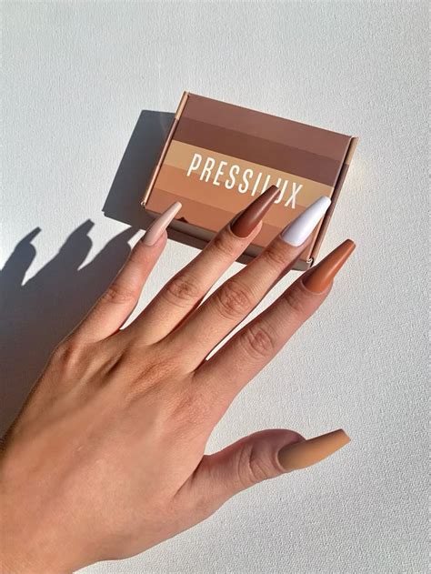 Shades Of Nude Nails Brown Acrylic Nails Beige Nails Nude Nails