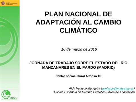 PDF PLAN NACIONAL DE ADAPTACIÓN AL CAMBIO CLIMÁTICO Plan Nacional