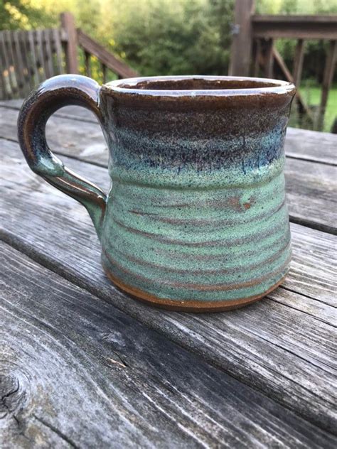 Rustic Mug Handmade Turquoise Mug Set Of Stoneware Mugs Etsy Rustic