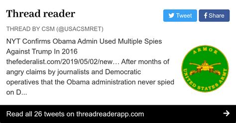 Thread By Usacsmret Nyt Confirms Obama Admin Used Multiple Spies