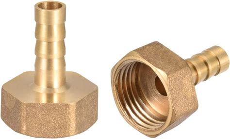 Sourcing Map 2Stk Messing Widerhaken Rohr Stecker Adapter 8mm