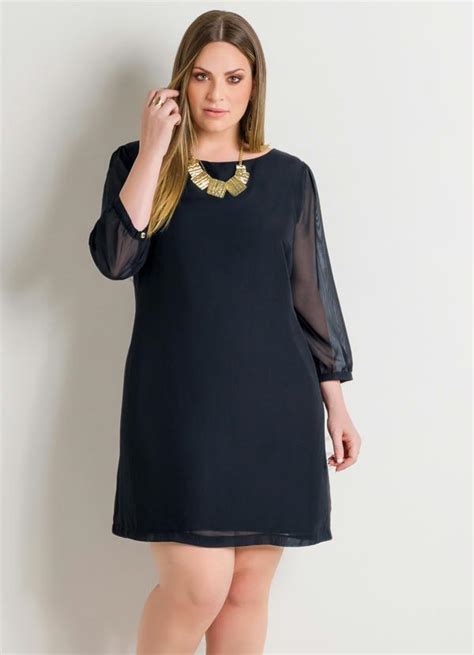 Vestido Transparência Preto Plus Size Quintess