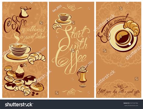 Set Template Flayer Menu Design Coffeehouse Stock Vector Royalty Free
