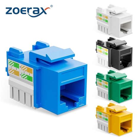 ZoeRax UL Listed RJ45 Keystone Jack Cat6 Keystone Jacks 90 Degree