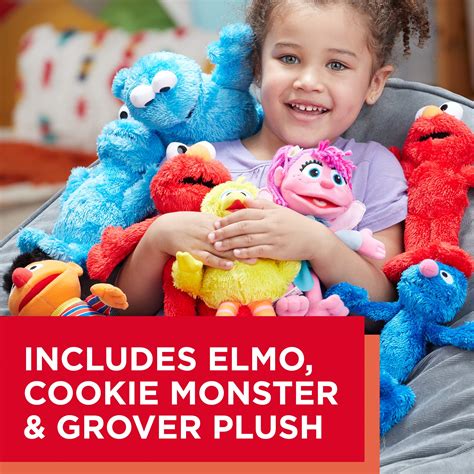 Sesame Street Plush Bundle Featuring Elmo Cookie Monster And Grover