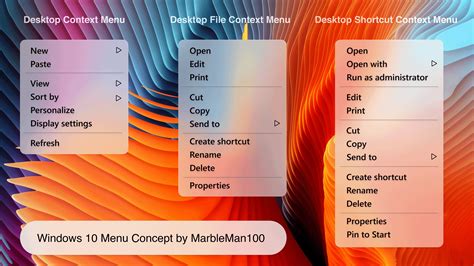 Windows10 Context Menu Concept Design : Windows10